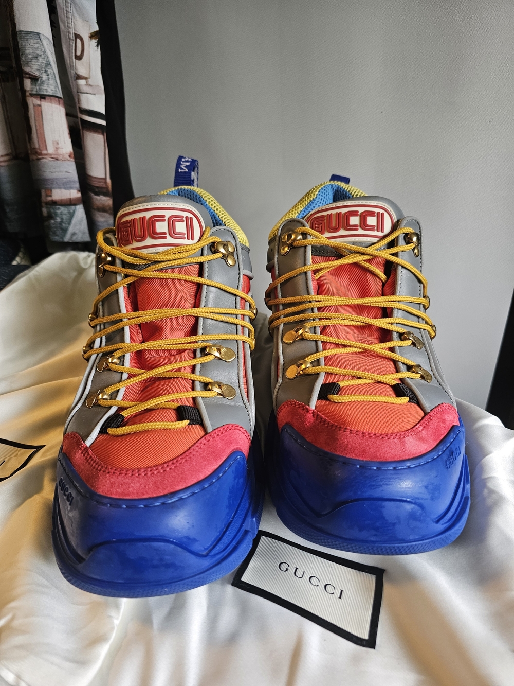 Gucci Kids Multicolor Chunky Sneaker - Blue/Red/Gray